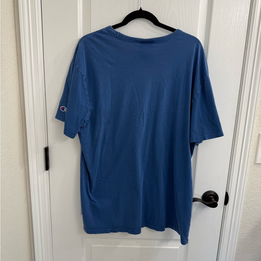 Champion Embroidered Blue Short Sleeve Tee Men's Size Large - Picture 6 of 6